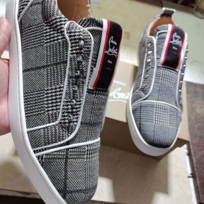 zapatillas christian louboutin estilo príncipe de gales: sofisticación urbana y lujo atemporal 🖤✨