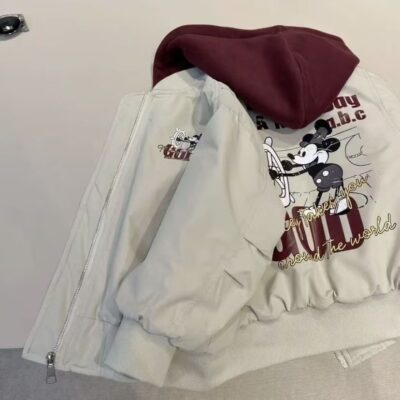 🧥✨ chaqueta bomber acolchada mickey mouse "steamboat willie": estilo retro y abrigo urbano 🐭🍂
