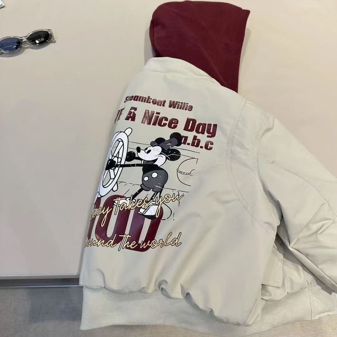 🧥✨ chaqueta bomber acolchada mickey mouse "steamboat willie": estilo retro y abrigo urbano 🐭🍂 🧥✨ chaqueta bomber acolchada mickey mouse "steamboat willie": estilo retro y abrigo urbano 🐭🍂
