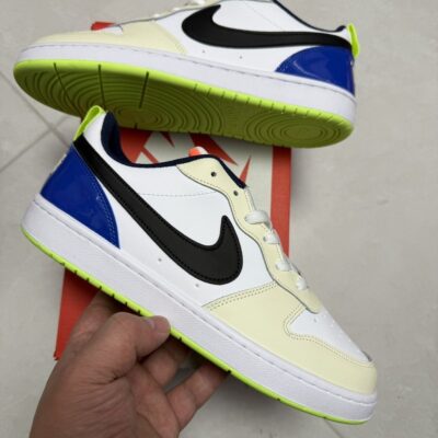 👟🔥 zapatillas nike dunk low "white, black, blue and volt": estilo exclusivo y máxima tendencia 🤍🖤💙💚