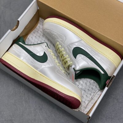 👟🔥 zapatillas nike air force 1 low "white, green and burgundy": estilo exclusivo y máxima tendencia 🤍💚🍷
