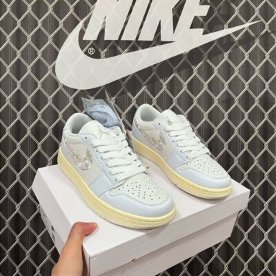 👟✨ zapatillas nike air jordan 1 low "white & cream floral embroidery": estilo exclusivo y máxima tendencia 🤍🌼🌾