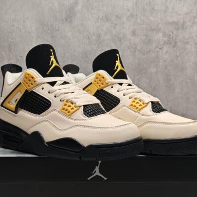 jordan 4 retro "yellow thunder" / "tour yellow" (o variantes inspiradas en la paleta yellow/white/black de las air jordan 4).
